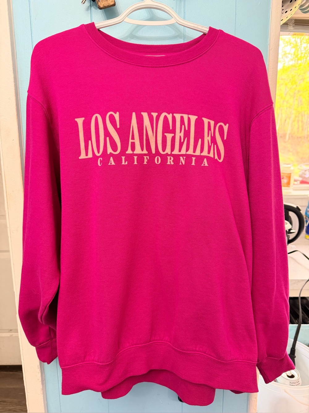 Los Angeles Graphic Crewneck Sweatshirt - Fuchsia